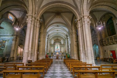 Piazza Navona, Roma, İtalya Nostra Signora del Sacro Cuore Kilisesi'nden iç görüş. Şubat-23-2019