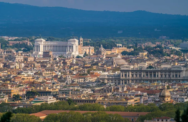 Vista Panorámica Desde Terraza Del Zodiaco Roma Con Vittoriano Altar — Foto de Stock