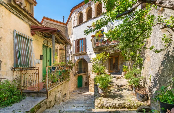 Castellabate'de manzara. Cilento, Campania, Güney İtalya.