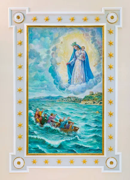 Fresco Igreja Madonna Costantinopoli Agropoli Cilento Campania Sul Itália Maio — Fotografia de Stock