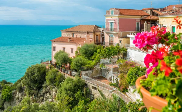 Panoramisch Uitzicht Agropoli Met Zee Achtergrond Cilento Campania Zuid Italië — Stockfoto