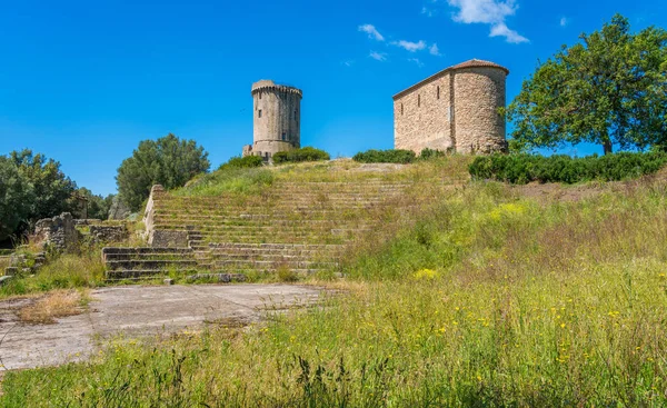 Ruinas Antigua Ciudad Velia Con Mar Fondo Cerca Ascea Cilento — Foto de Stock