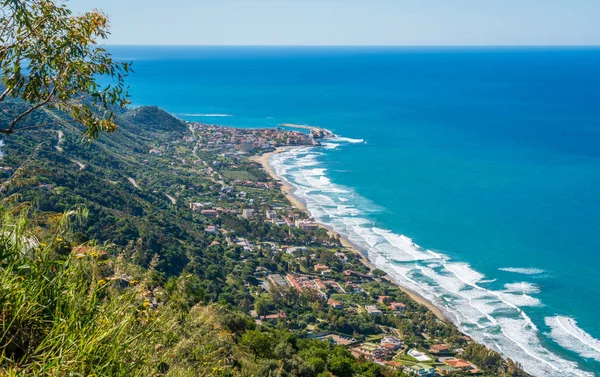 Panoramautsikt Över Acciaroli Och Cilento Kusten Kampanien Södra Italien — Stockfoto