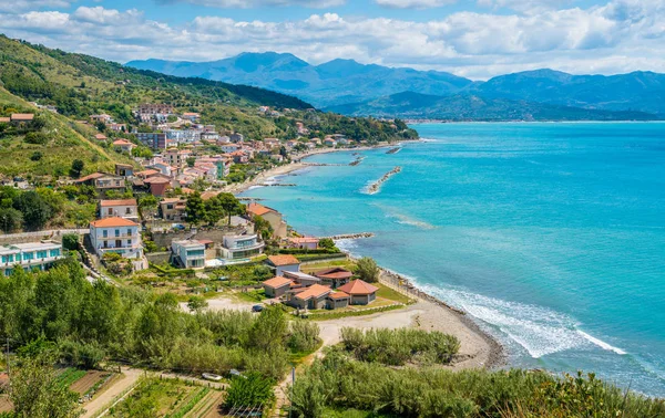 Vista Panorámica Agnone Cilento Costa Campania Sur Italia — Foto de Stock