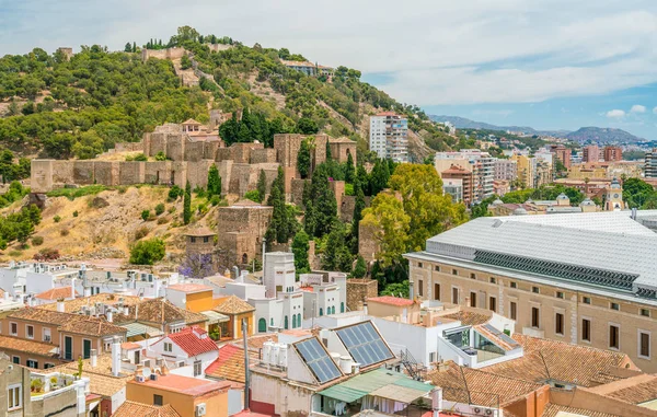 Panoráma Látvány Malagában Gibralfaro Kastéllyal Spanyolország — Stock Fotó