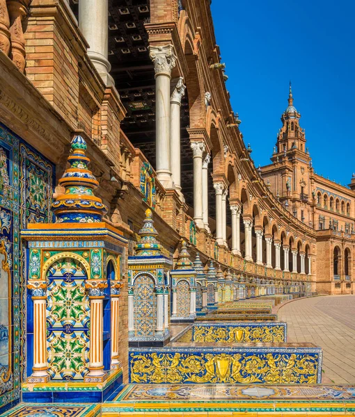 Tegels Decoraties Het Prachtige Plaza Espana Sevilla Andalusië Spanje — Stockfoto