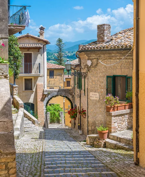 Vista Panorâmica Casperia Bela Aldeia Província Rieti Lazio Itália — Fotografia de Stock