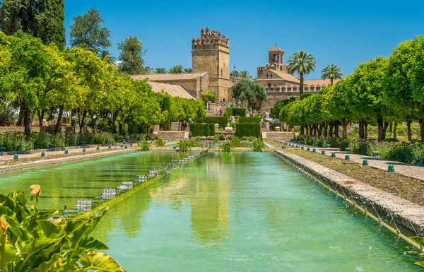 Hermoso Alcázar Los Reyes Cristianos Córdoba Andalucía España — Foto de Stock