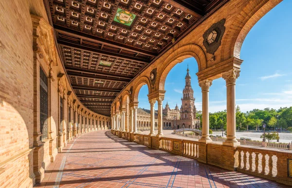 Красивая Площадь Испании Севилле Андалусия Испания — стоковое фото