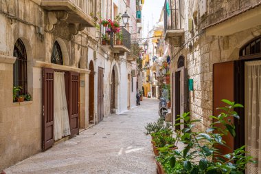 Eski şehir Bari, Puglia (Apulia), güney İtalya'da manzara.
