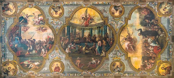 Frescoed Ceiling Ostuni Cathedral Apulia Puglia Southern Italy July 2019 — Stock Photo, Image