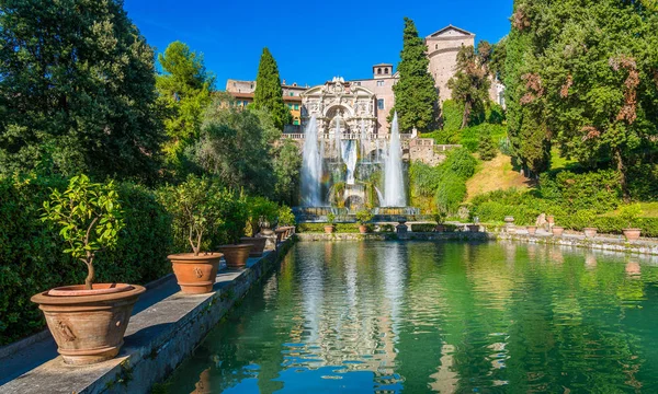 Neptunova Kašna Villa Este Tivoli Lazio Střední Itálie — Stock fotografie