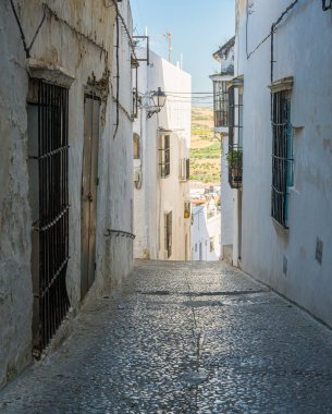 Arcos de la Frontera'da doğal yaz manzarası, Cadiz eyaleti, Endülüs, İspanya.