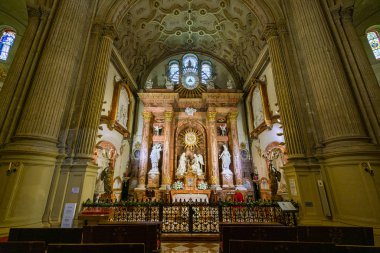 Chapel in the Cathedral of Malaga (Basilica de la Encarnacion), Andalusia, Spain. June-25-2019 clipart