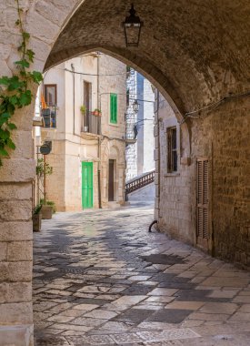 Giovinazzo 'da manzara, güney İtalya' da Bari, Puglia (Apulia) iline bağlı bir kasaba..