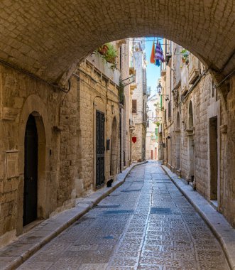 Giovinazzo 'da manzara, güney İtalya' da Bari, Puglia (Apulia) iline bağlı bir kasaba..