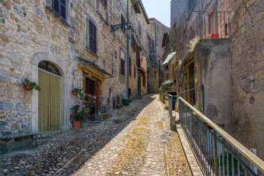 Viterbo, Lazio, İtalya 'daki Civitella d' Agliano kasabasında manzara..
