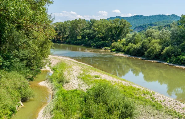 Fiume Tevere Che Scorre Nella Provincia Viterbo Nella Regione Lazio — Foto Stock