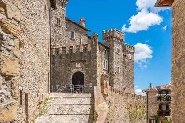 Collalto Sabino Bela Aldeia Com Vista Para Castelo Medieval Província — Fotografia de Stock