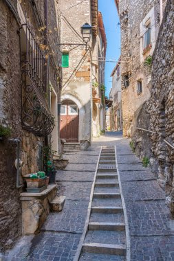 Montecelio 'da manzara, Roma, Lazio, İtalya' nın güzel küçük bir kasabası.