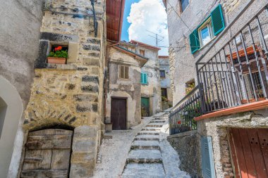 Marcetelli 'nin güzel köyü, Rieti, Lazio, İtalya.