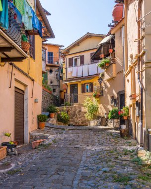 Rocca di Papa 'da manzara, Roma' nın küçük bir kasabası. Lazio, İtalya.