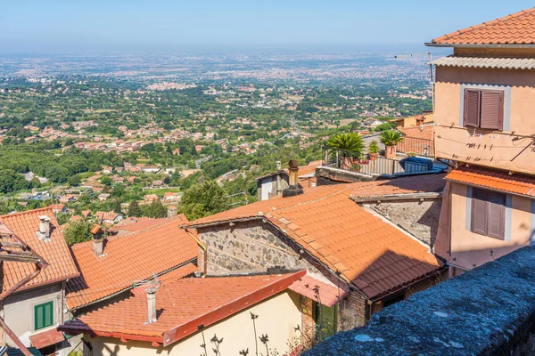 Vista Panorâmica Rocca Papa Pequena Cidade Província Roma Lazio Itália — Fotografia de Stock