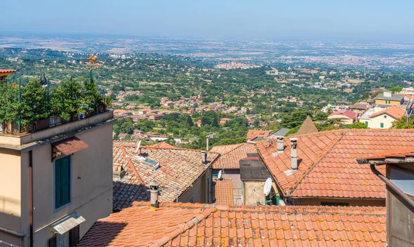 Vista Panorâmica Rocca Papa Pequena Cidade Província Roma Lazio Itália — Fotografia de Stock