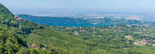 Albanosjön Sett Utifrån Rocca Papa Liten Stad Provinsen Rom Lazio — Stockfoto