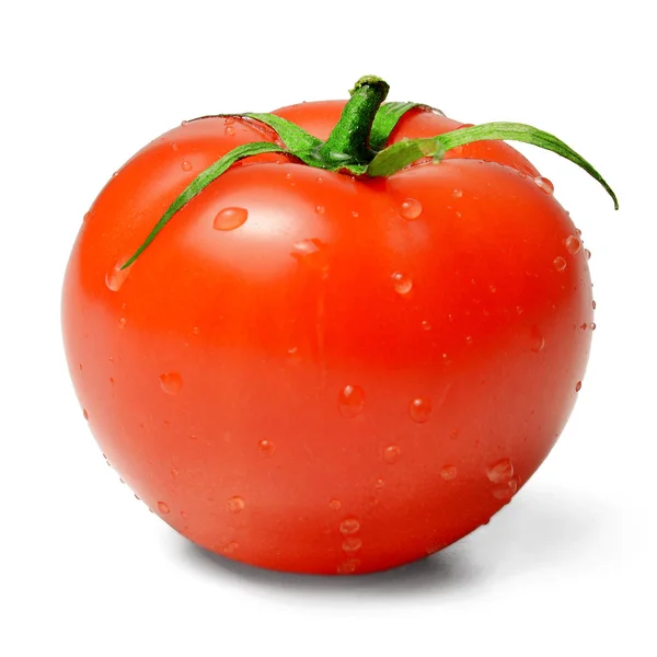 Red Fresh Tomato White Isolated Background — Stock Photo, Image