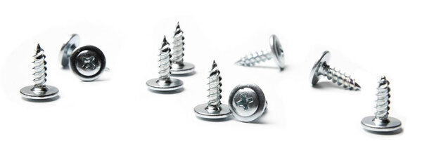 Винты на белом изолированном фоне. Крупный план
.