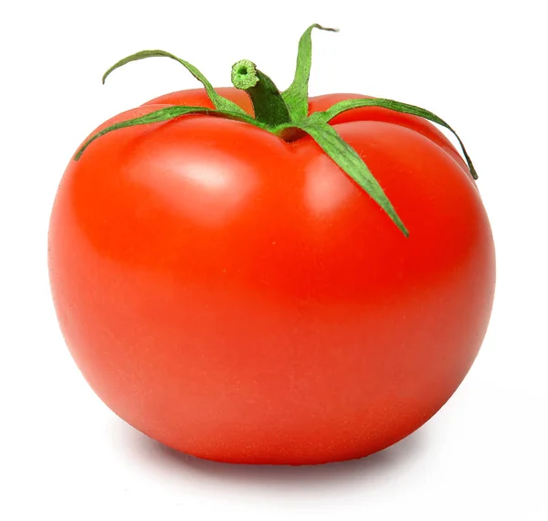 Arka plan beyaz üzerine kırmızı domates izole. Yakın çekim.