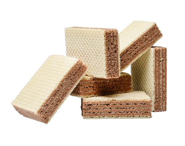 Birkaç gözleme fayans bir kaotik karmaşa içinde yalan. Beyaz arka plan izole. Yakın çekim.