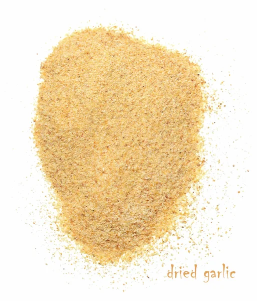 Kuru sarımsak beyaz izole zemin üzerinde. Yukarıdan görüntülemek.