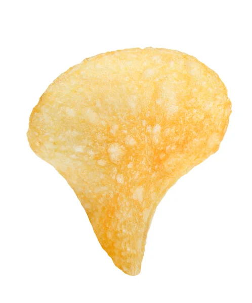 Une Tranche Chips Fond Blanc Isolé Gros Plan — Photo