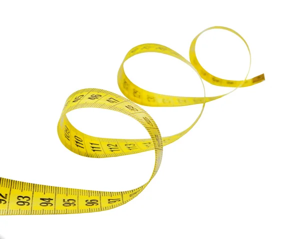 Beyaz izole arka plan üzerinde santimetre terzi bandı. Diyagonal. Close.