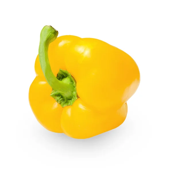 Yellow Bell Pepper White Isolated Background Close Side View — Stock Photo, Image