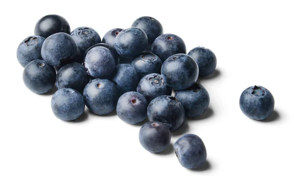 Small Pile Fresh Juicy Blueberries Isolated White Side View — Stock Photo, Image
