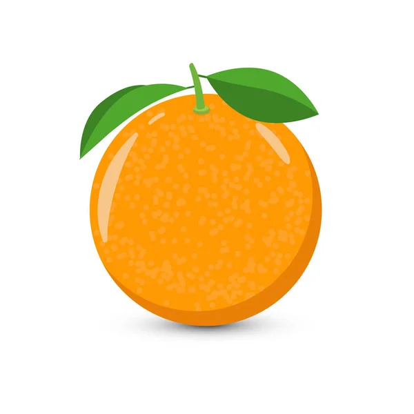 Ένα ολόκληρο πορτοκάλι σε λευκό φόντο. Διανυσματική επίπεδη σχεδίαση. Στοιχείο για τη δουλειά σου. Εικόνα, σύμβολο. — Διανυσματικό Αρχείο