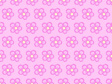 pembe çiçek seamless modeli pembe bir arka plan üzerinde