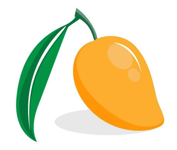 Πορτοκαλί Επίπεδη Ώριμα Μάνγκο Άσπρο Φόντο Διανυσματική Επιστήσει — Διανυσματικό Αρχείο