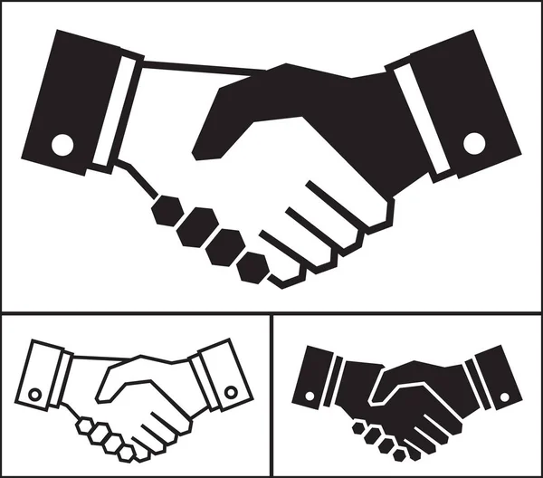 Ikona Handshake Nastavena Bílém Pozadí Obchodní Spolupráce Koncepce — Stockový vektor