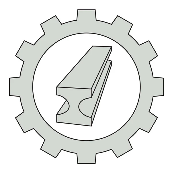 Icône Industrie Métal Plat Sur Fond Blanc — Image vectorielle