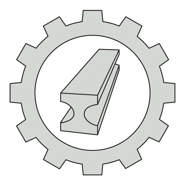 Plat Metaalindustrie Pictogram Witte Achtergrond — Stockvector