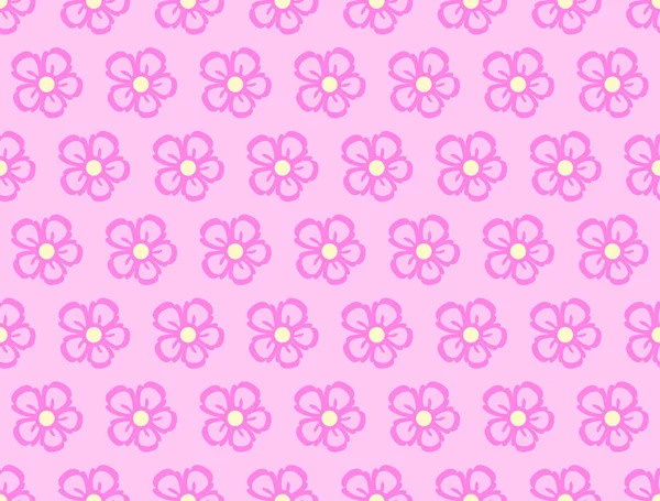 Motif Fleur Rose Sans Couture Sur Fond Rose — Image vectorielle