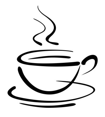 Kahve Kupası sanat çizmek, vektör logo tasarımı