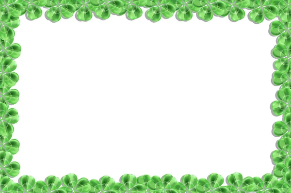 Green Cloverleaf Vector Frame — Stock Vector