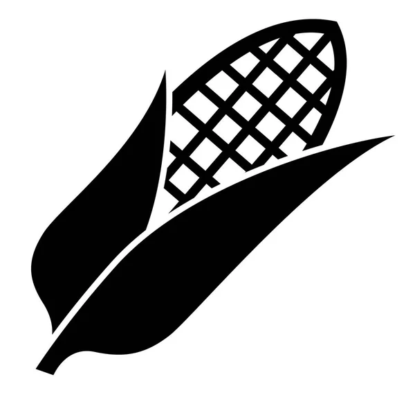 Corn Sign Icon Black Vector — Stock Vector