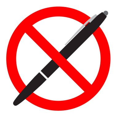 işareti, kalem yok yazmak değil, illüstrasyon vektör