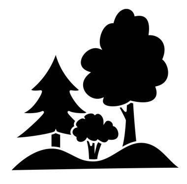 Forest hill kutsal kişilerin resmi, vektör çizim